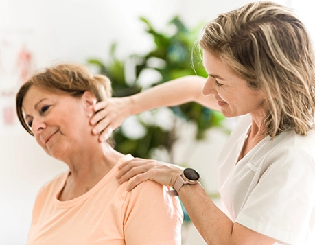 One of our accredited lymphoedema therapists