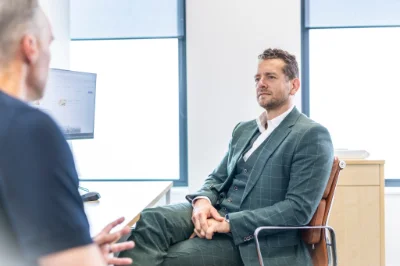 A clinician consulting